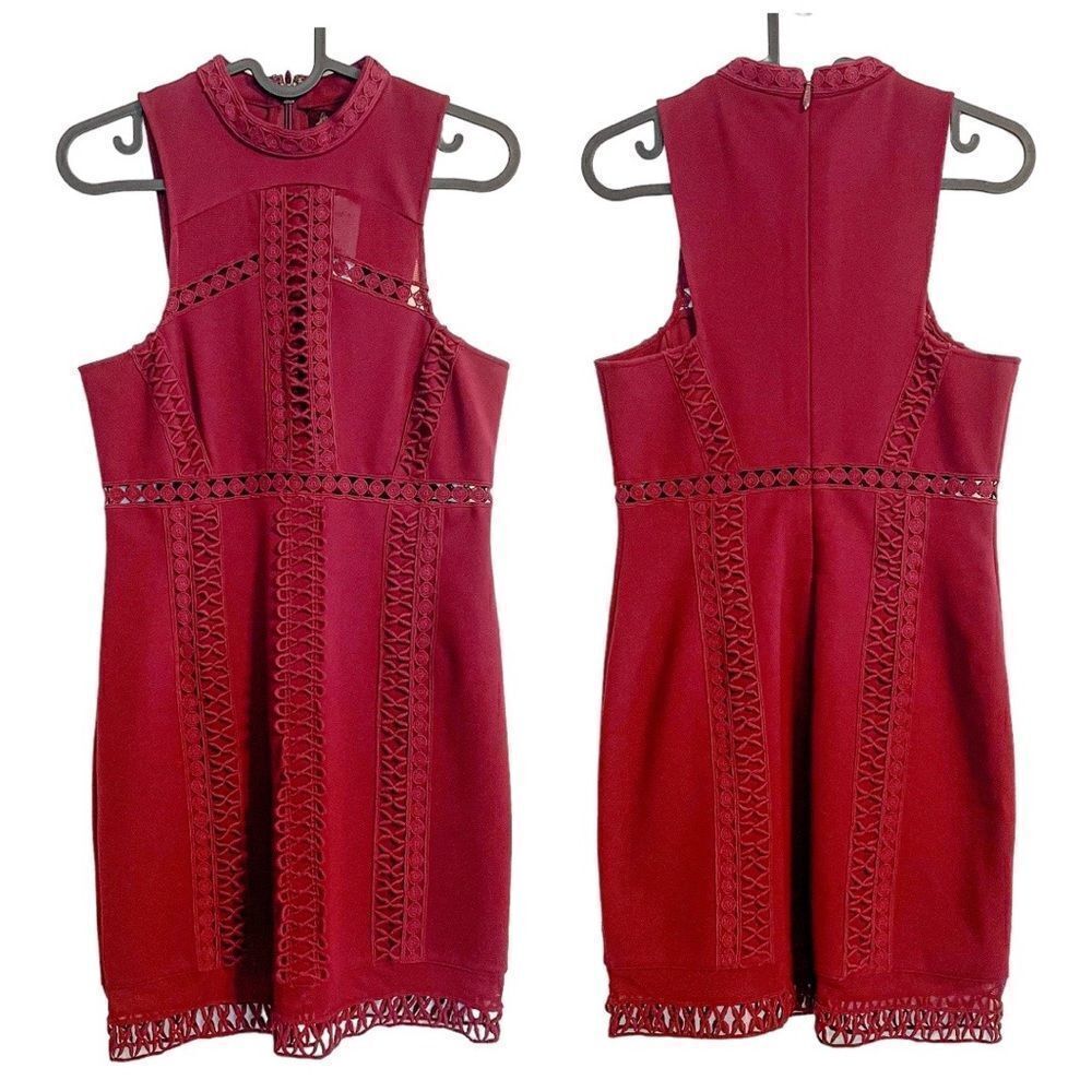 Free People Skyscraper Mini Dress Raspberry Red - Picture 4 of 7